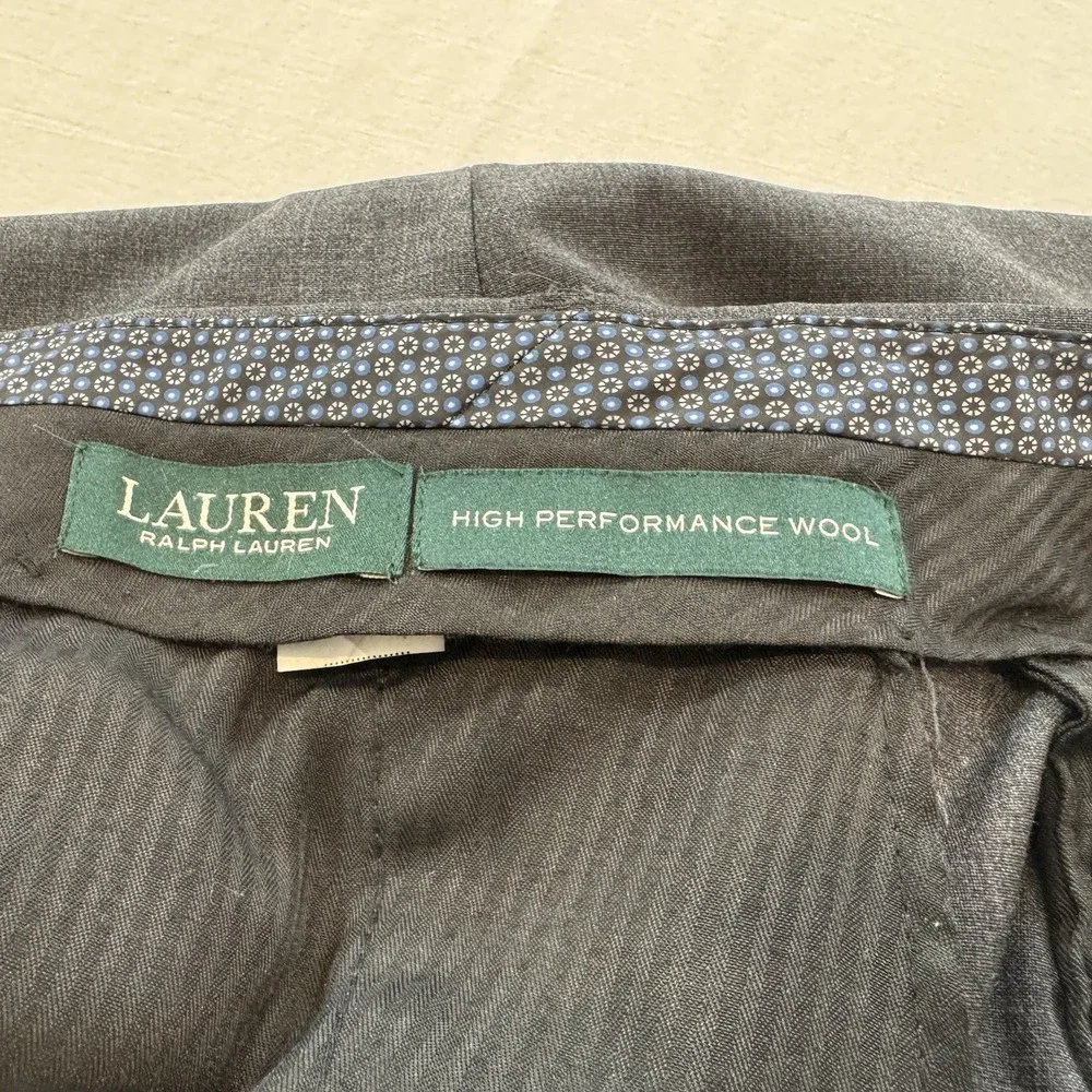 Polo Ralph Lauren Mens Flat front Wool Blend dark Gray 40 x 30